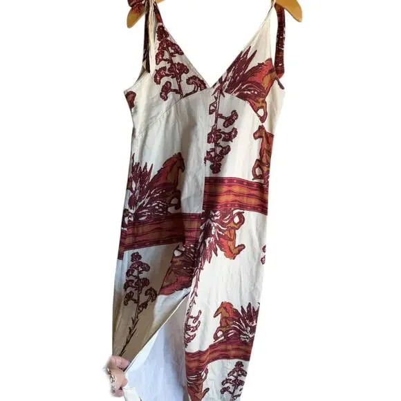 Women's Sleeveless Maxi Cream 100% Cotton equestrian dress Horse Print Small - Picture 3 of 11
